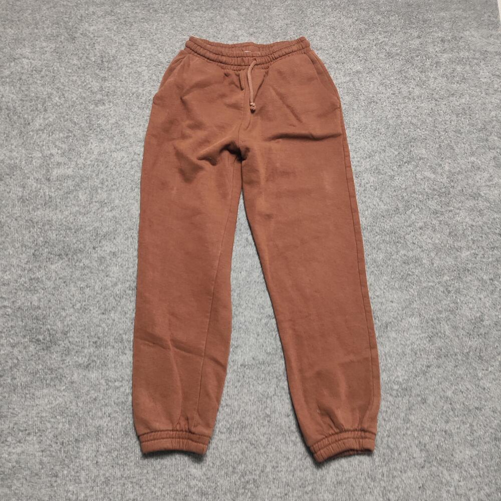 Zara Sweatpants Womens Small Brown Fleece Drawstring Joggers Casual Lounge